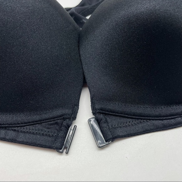 36B Breezies Shimmer Microfiber Front Close Wirefree Bra Black B - Picture 5 of 11
